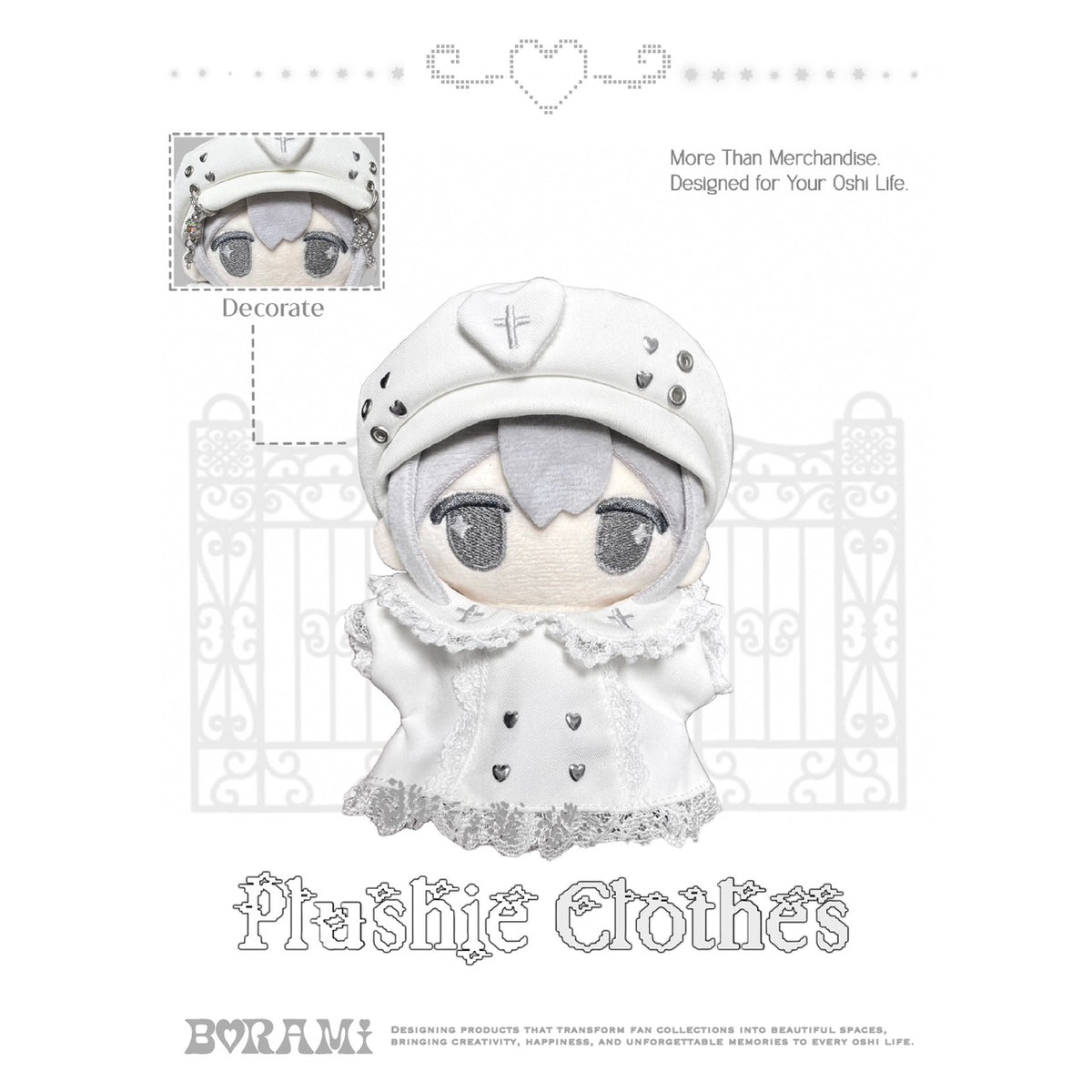 ✙ハンドメイド✙ CROSS HEART ゴシックベレー帽＋ドレス ホワイト.ver