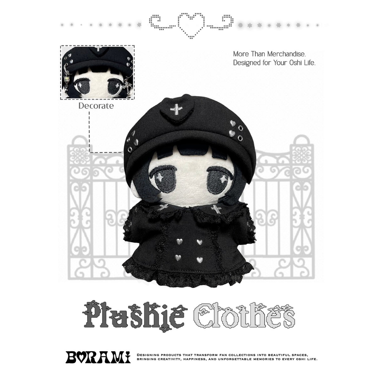 ✙ハンドメイド✙ CROSS HEART ゴシックベレー帽＋ドレス ブラック.ver