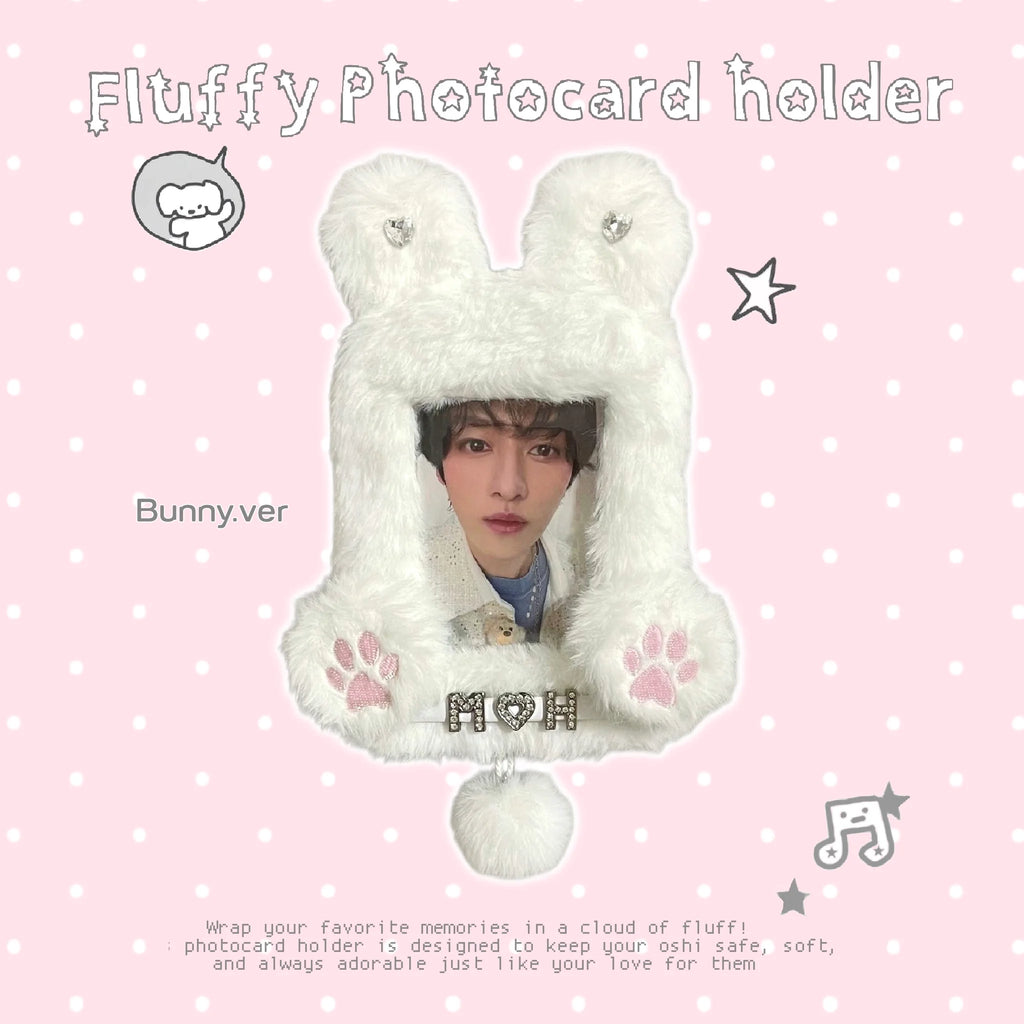 ♡もこもこ ネームタグ トレカケース トレカホルダー ストラップ付き‎♡Bunny.ver