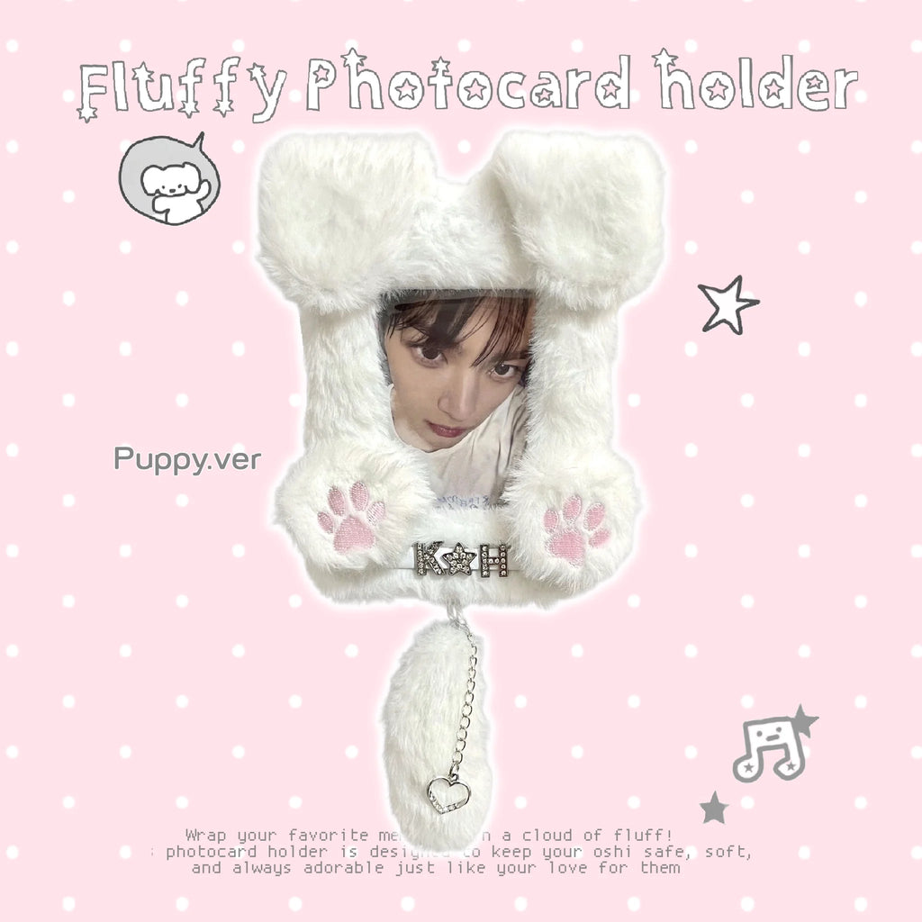 ♡もこもこ ネームタグ トレカケース トレカホルダー ストラップ付き‎♡Puppy.ver