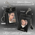 ★Glitter Leather Cardholder グリッターレザー 両面カードホルダー Black.ver★