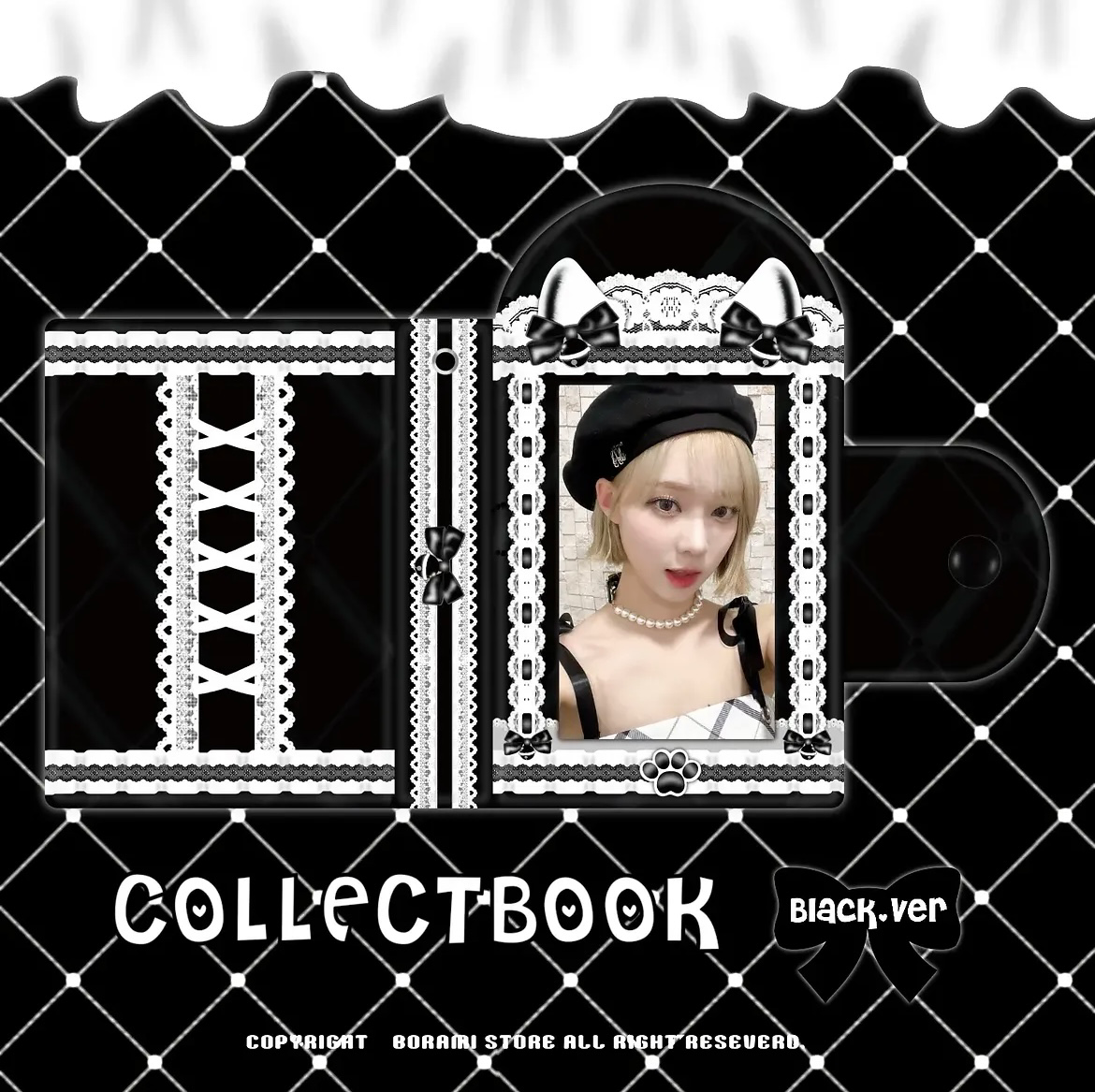 ♡°｡ 1段タイプ Meow love コレクトブック トレカケース black.ver♡