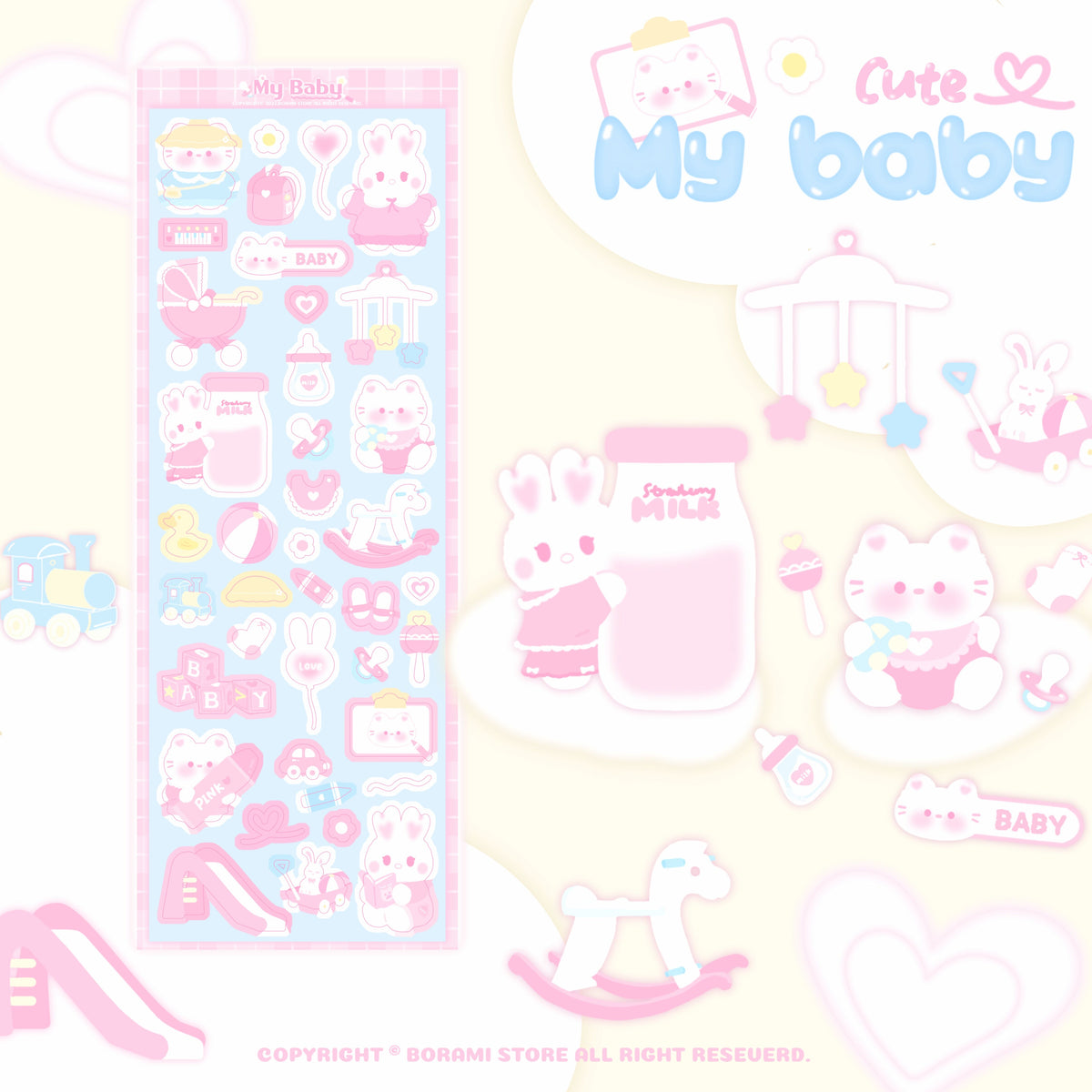 ♡°｡ MY BABY ホログラム入り デコステッカー *ﾟ♡