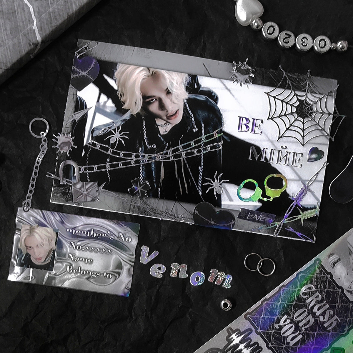 ♡°｡ CRAZY LOVE ホログラム入りデコステッカー *ﾟ♡