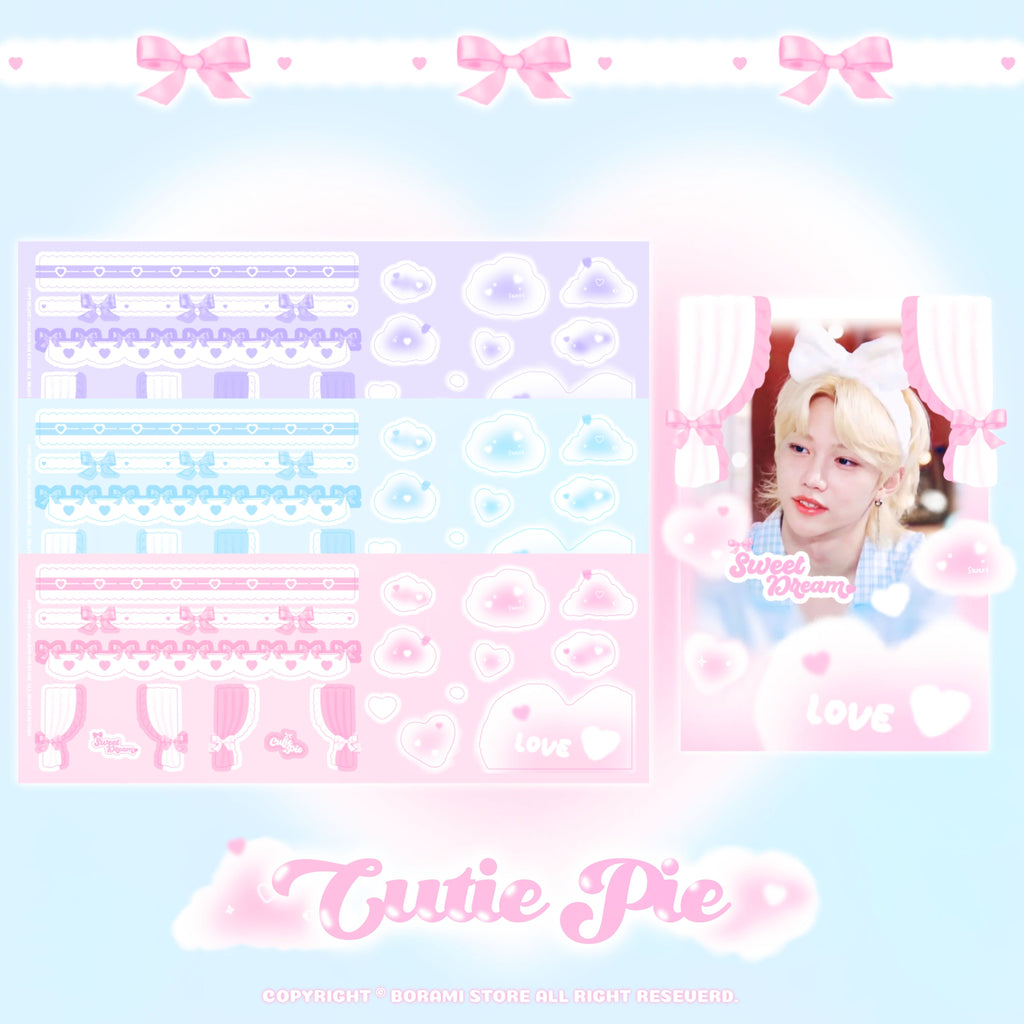 ♡°｡ CUTIE PIE ホログラム入りデコステッカー 選べる3色*ﾟ♡