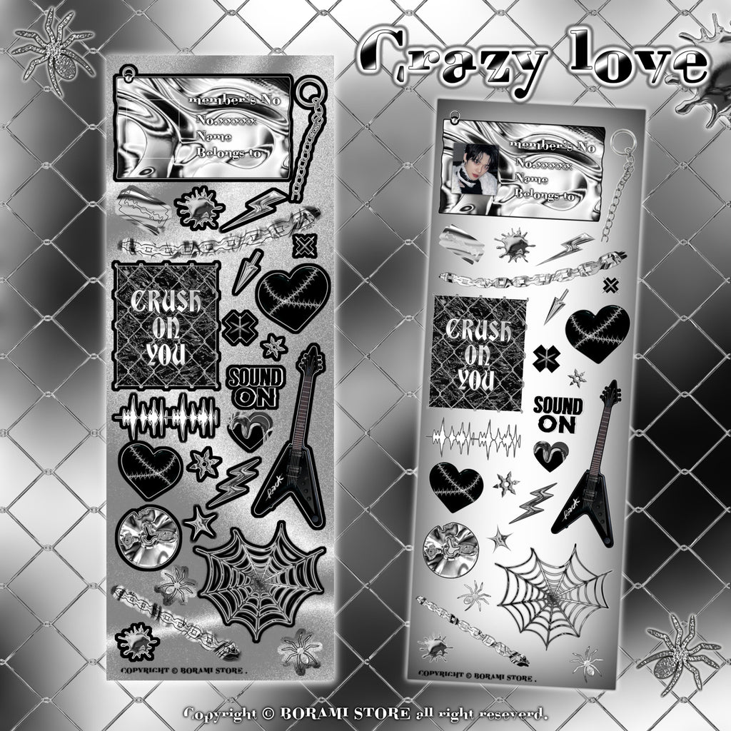 ♡°｡ CRAZY LOVE ホログラム入りデコステッカー *ﾟ♡