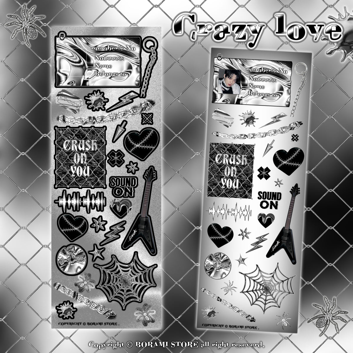 ♡°｡ CRAZY LOVE ホログラム入りデコステッカー *ﾟ♡