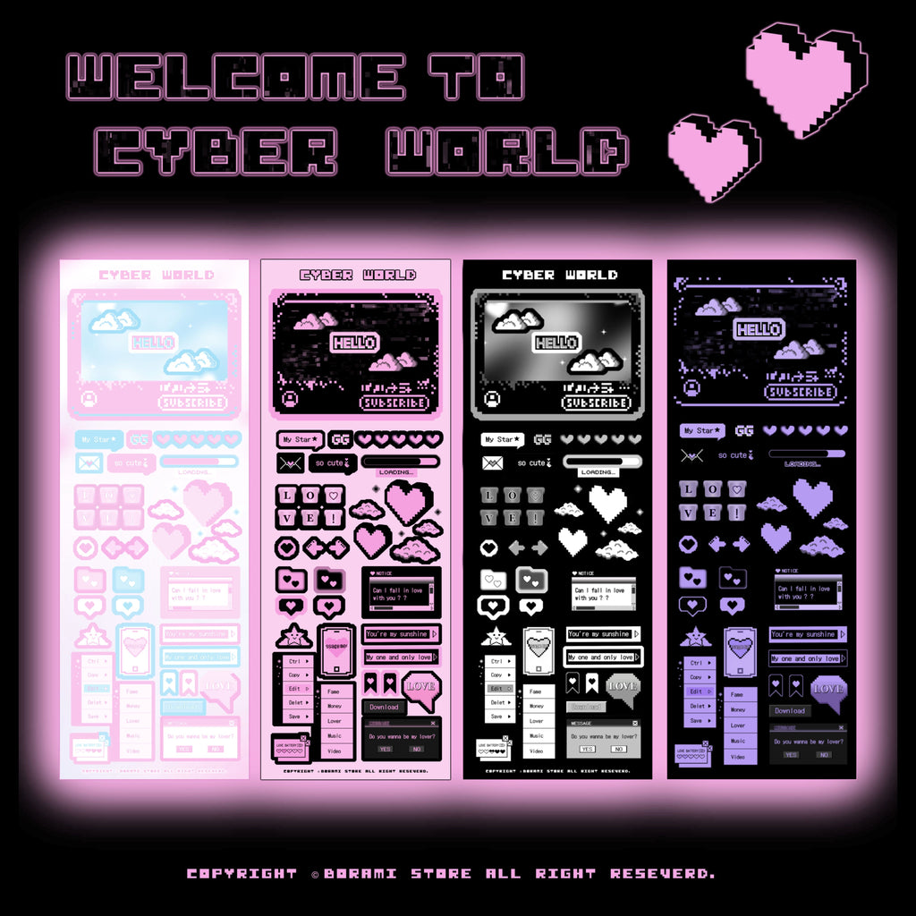 ✧︎°｡CYBER WORLD ホログラムデコステッカー 選べる4色 *ﾟ✧︎