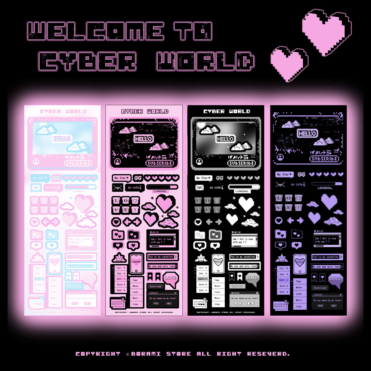 ✧︎°｡CYBER WORLD ホログラムデコステッカー 選べる4色 *ﾟ✧︎
