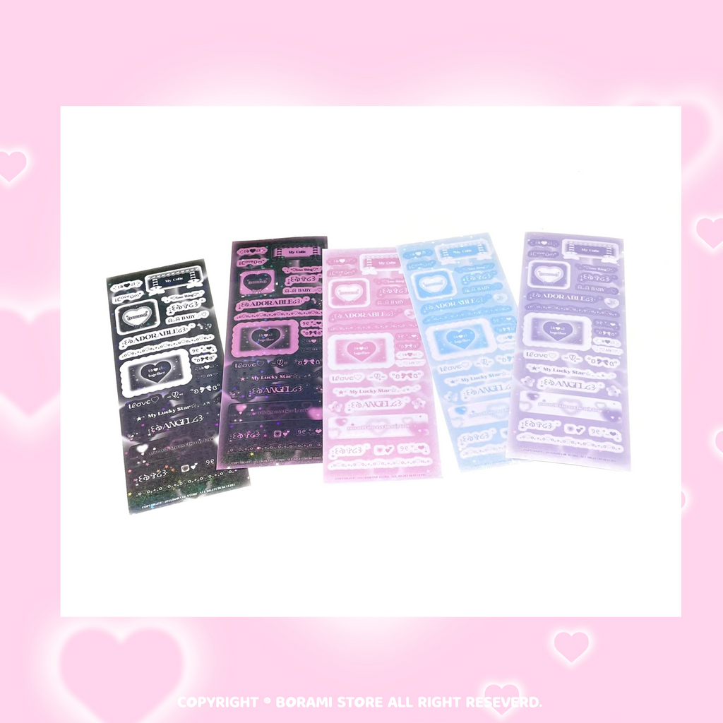 ♡°｡ LOVE THINGS ホログラム入りデコ シール 選べる5色*ﾟ♡