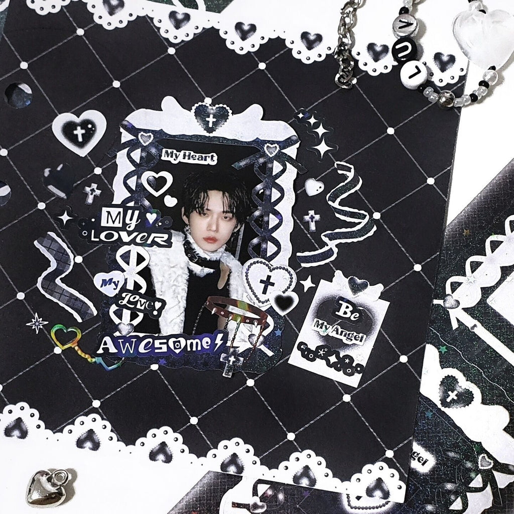 ♡°｡ Lace Ribbon ホログラム入り レースリボンステッカー 選べる4色*ﾟ♡
