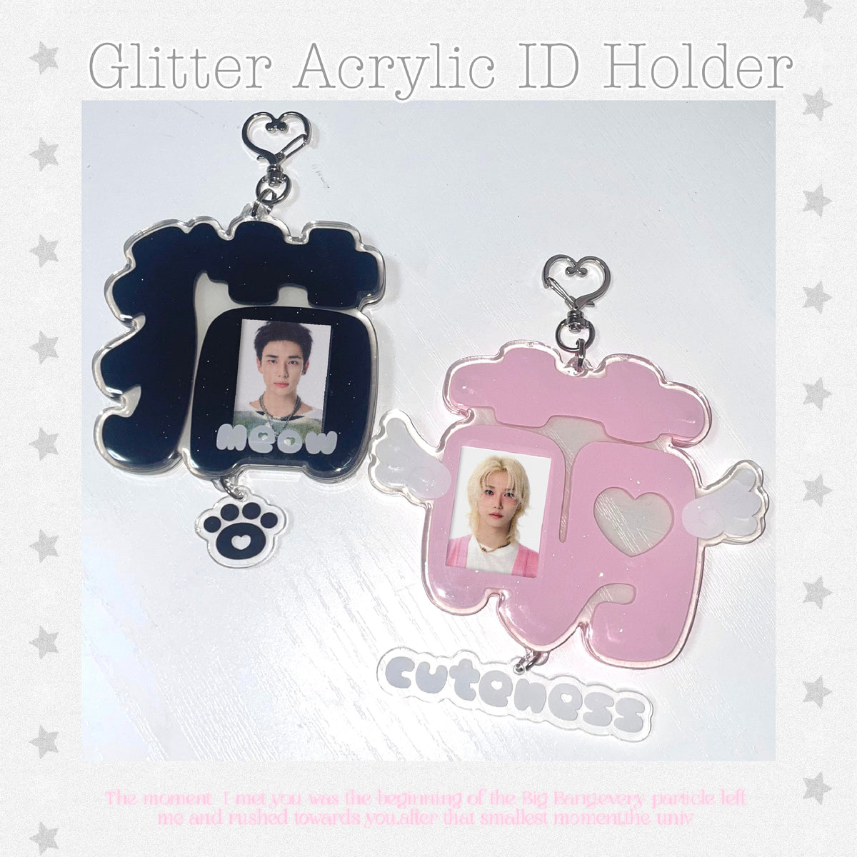 ♡°｡ラメ入りアクリル証明写真ホルダー 萌ver./猫ver.♡