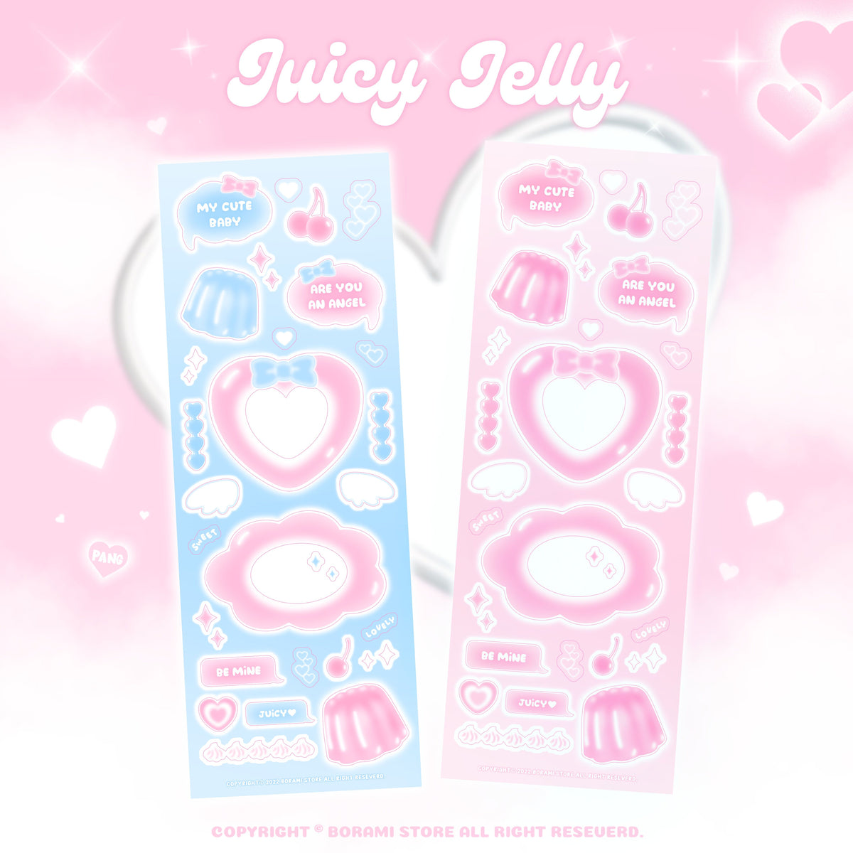 ♡°JUICY JELLY ホログラム入りデコステッカー 選べる2色*ﾟ♡