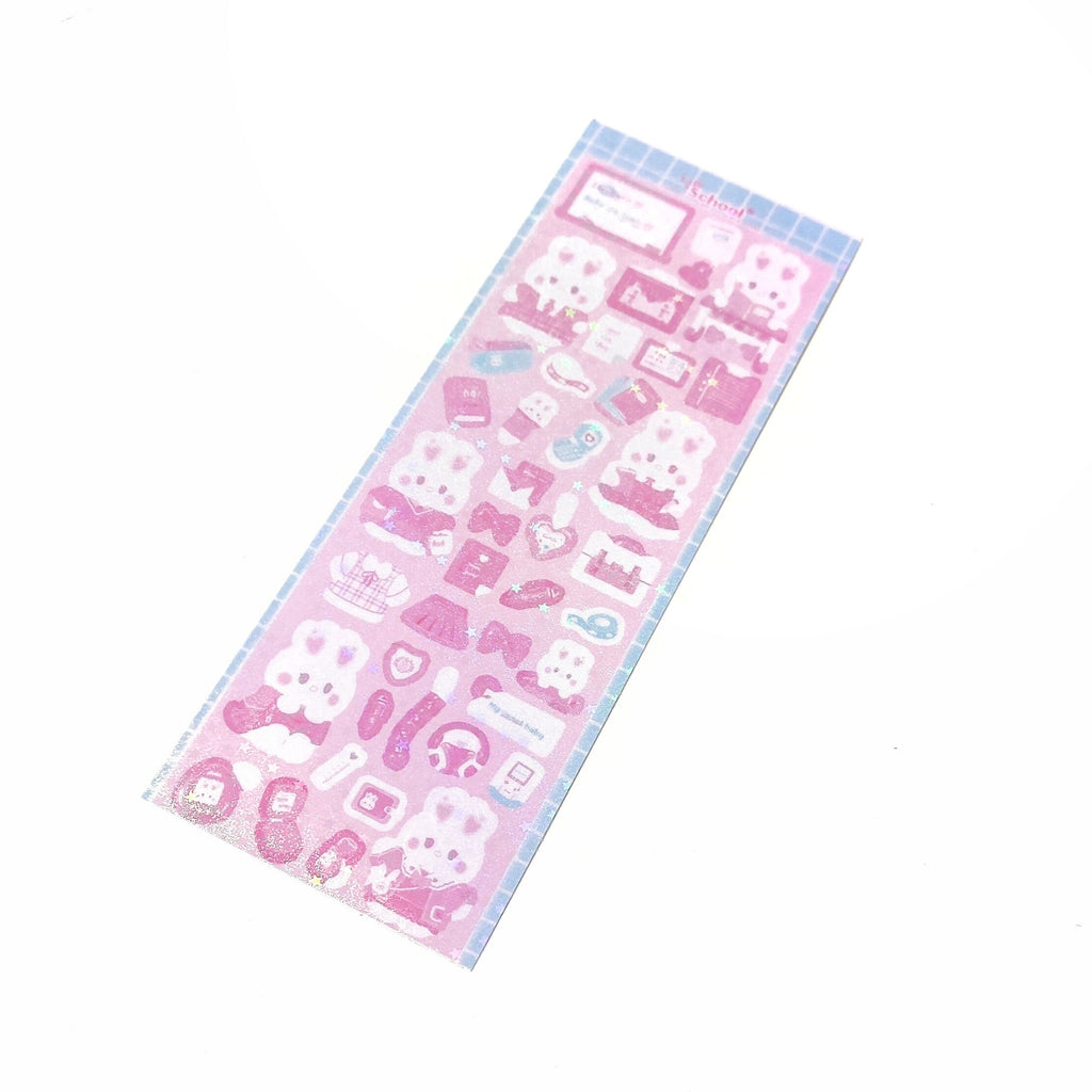 ♡°｡ SCHOOL LIFE ホログラム入り デコ ステッカー *ﾟ♡