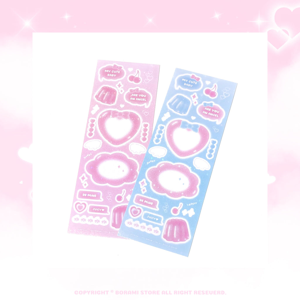 ♡°JUICY JELLY ホログラム入りデコステッカー 選べる2色*ﾟ♡