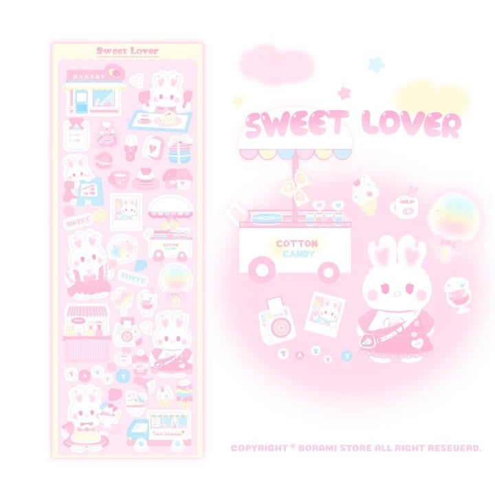 ♡°｡ SWEET LOVER ホログラム入り デコ ステッカー *ﾟ♡