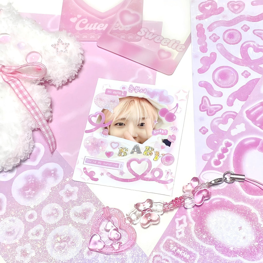 ♡°GRADATION CONFETTI ホログラム入り デコ ステッカー 選べる2色*ﾟ♡