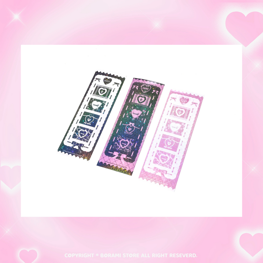 ♡°｡ 4CUT FLAME STICKER ホログラム入りステッカー 選べる3色*ﾟ♡